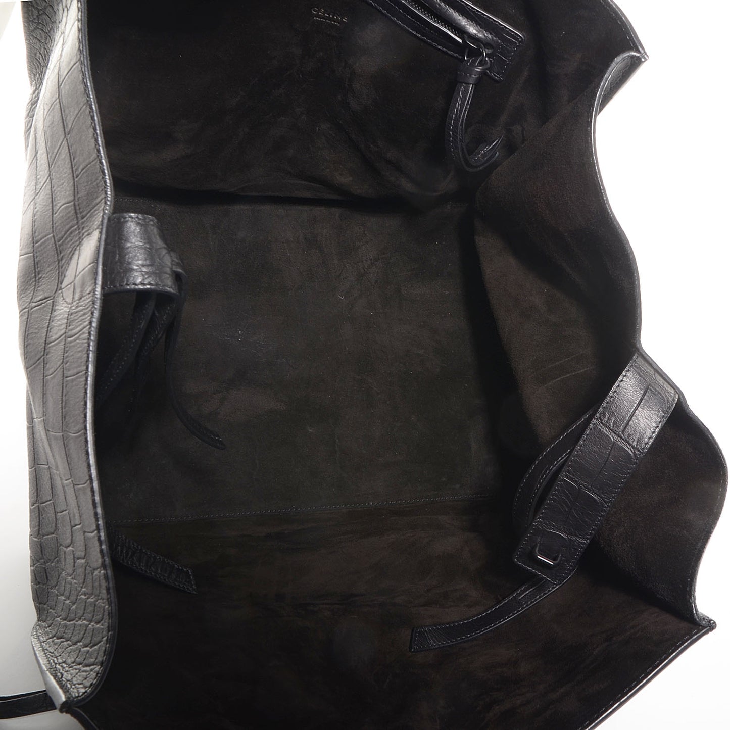 Crocodile Embossed Large Phantom Luggage Black