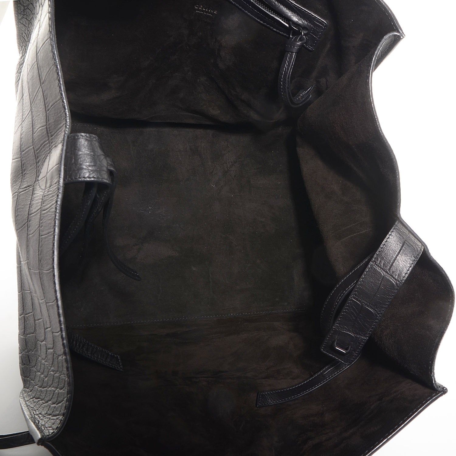 Celine Crocodile Embossed Large Phantom Luggage Black 5 of 7