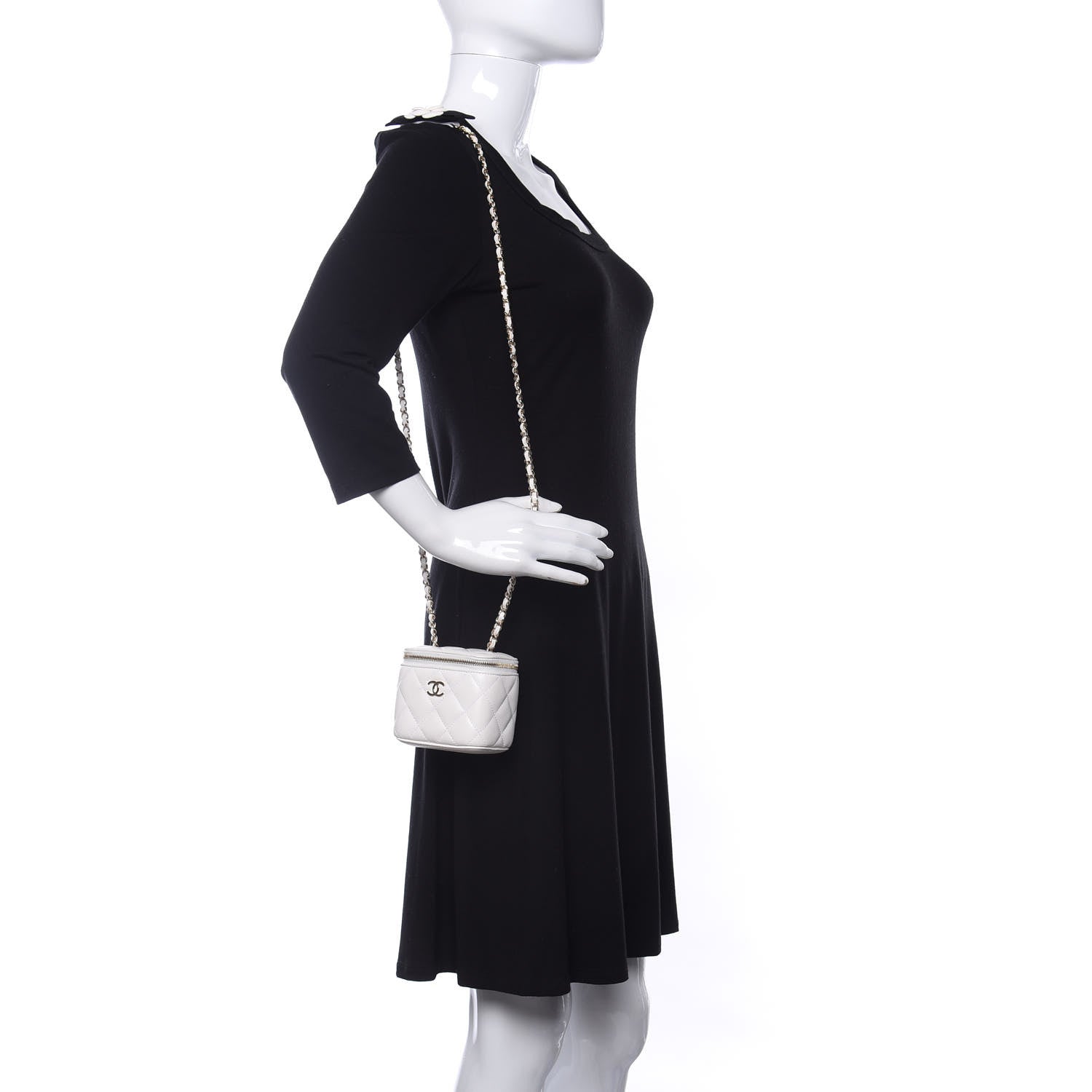 Chanel Lambskin Quilted My Chanel Lady Vanity Case With Chain White 2 of 11