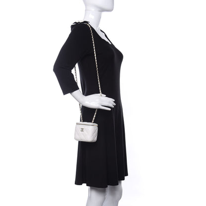 Chanel Lambskin Quilted My Chanel Lady Vanity Case With Chain White 2 of 11