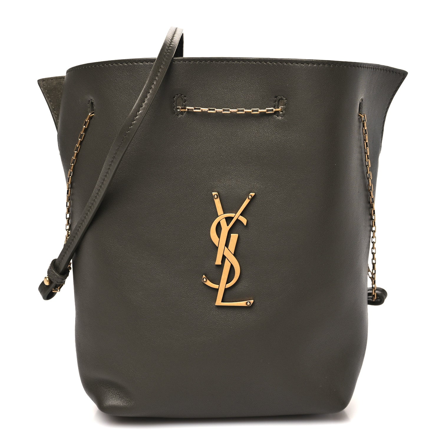 Saint Laurent Lambskin Pochon Shoulder Bag Light Musk 1 of 10