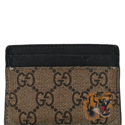 Gucci GG Supreme Monogram Tiger Print Card Holder Black 7 of 18
