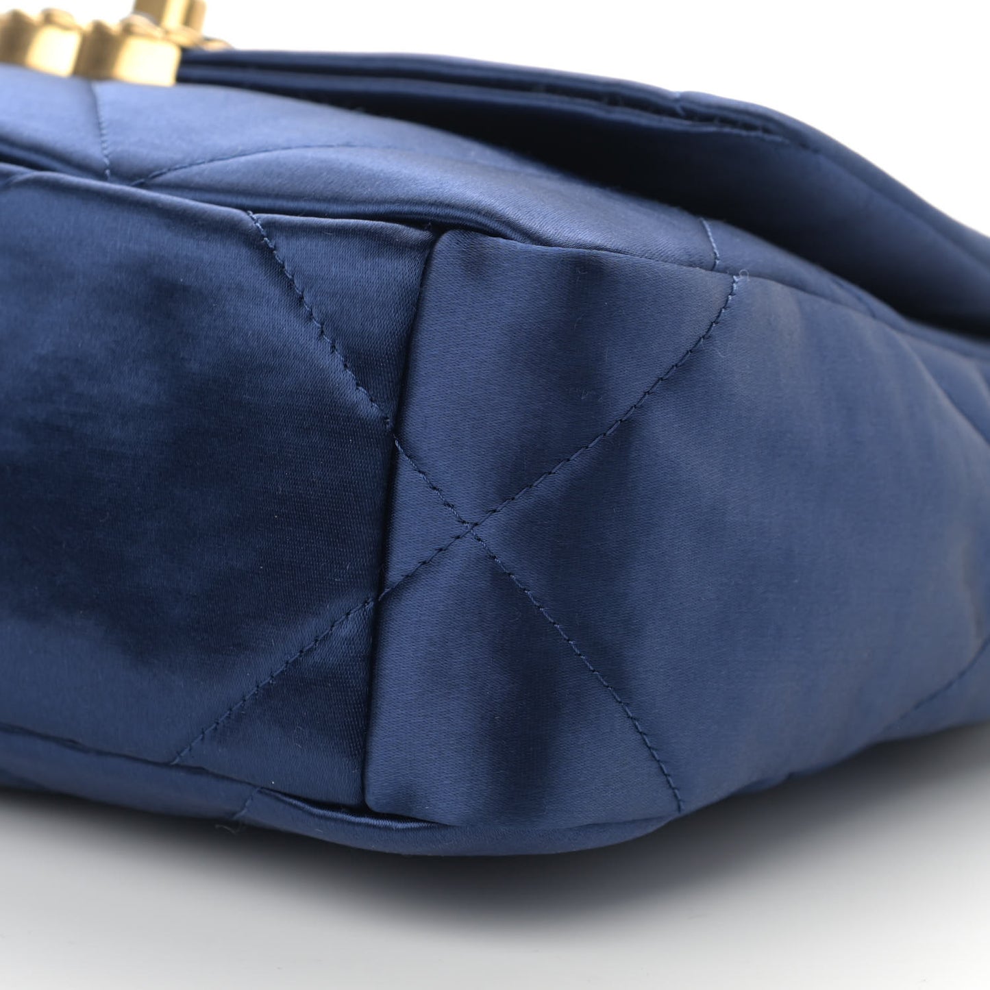 Satin Quilted Medium Chanel 19 Flap Blue