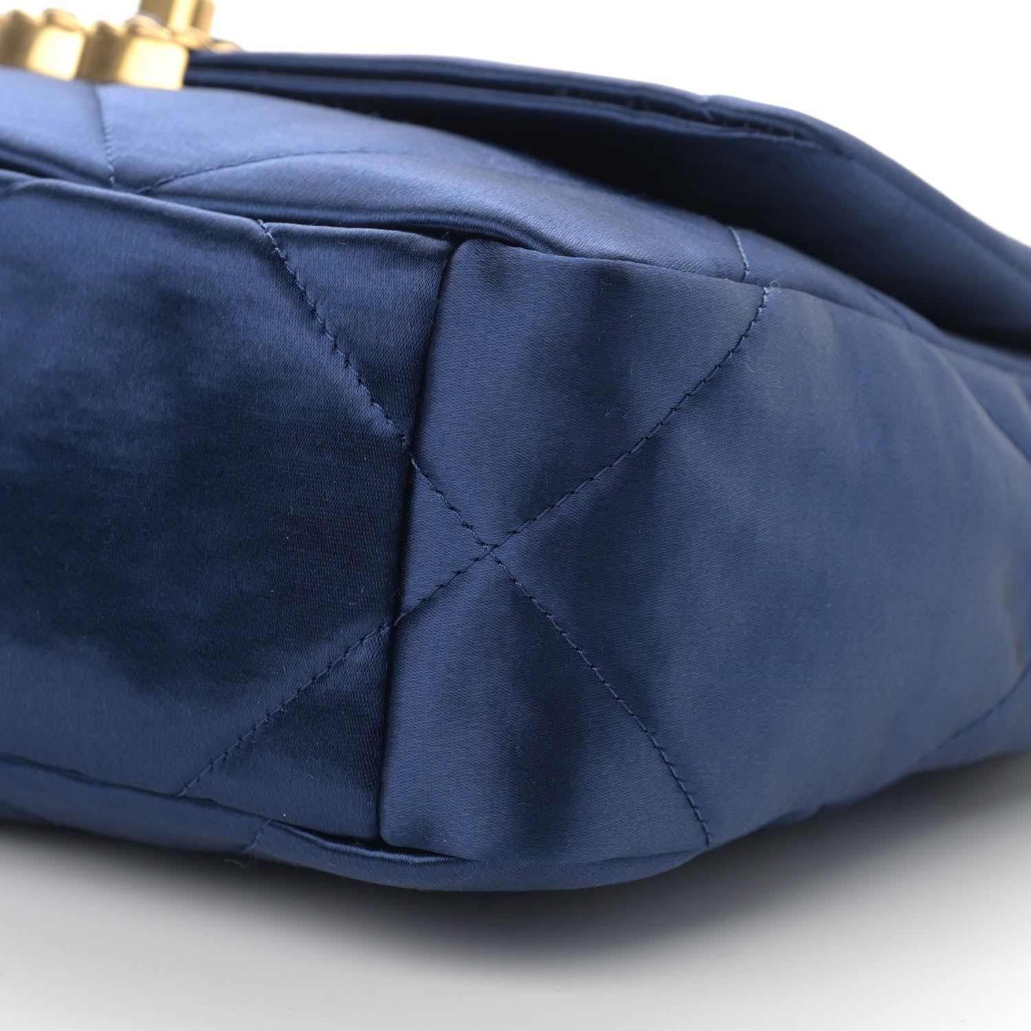 Chanel Satin Quilted Medium Chanel 19 Flap Blue 10 of 11