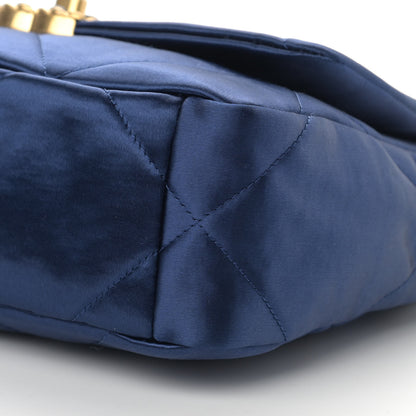 Chanel Satin Quilted Medium Chanel 19 Flap Blue 10 of 11