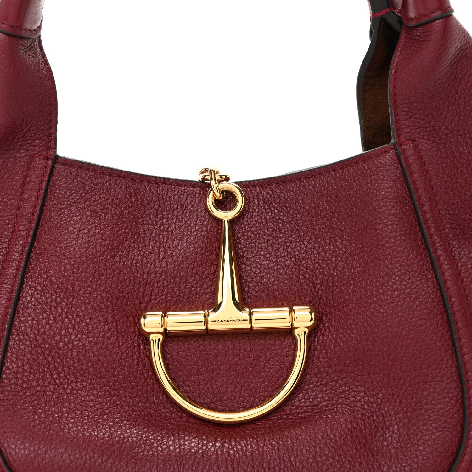 Gucci Grained Calfskin Softbit Medium Shoulder Bag Rosso Ancora 7 of 10