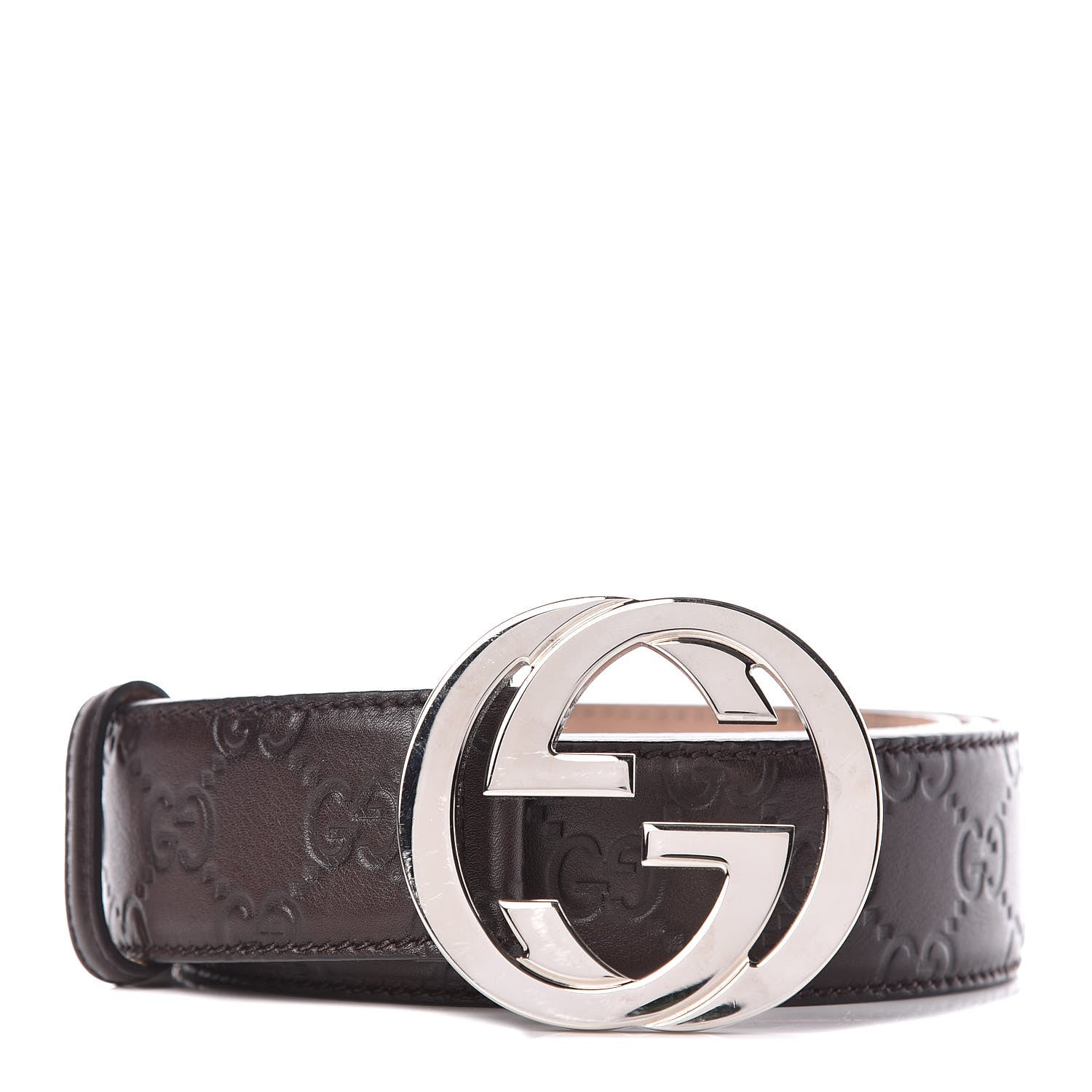 Gucci Guccissima Interlocking G Belt 110 44 Dark Brown 1 of 10