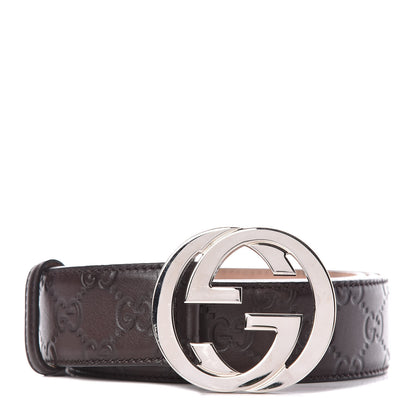 Gucci Guccissima Interlocking G Belt 110 44 Dark Brown 1 of 10