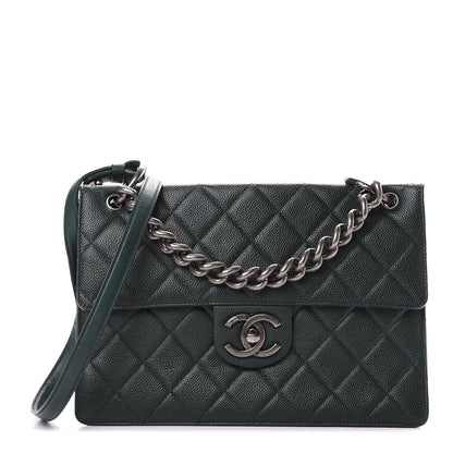 Chanel Caviar Quilted Large Retro Class Flap Dark Green 1 of 9