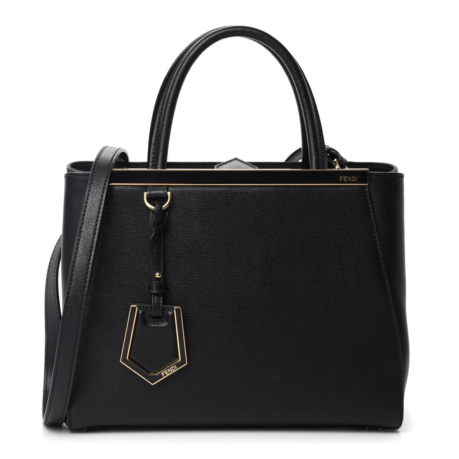 Fendi Vitello Elite Petite 2Jours Tote Black 1 of 9