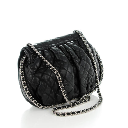 Chanel Washed Lambskin Quilted Large Chain Around Messenger Black 3 of 7