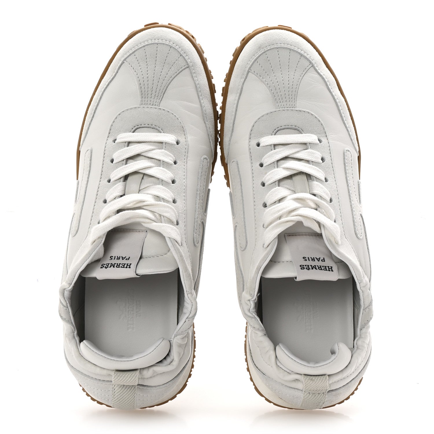 Hermes Nappa Suede Goatskin Jet Sneakers 38 White 2 of 10
