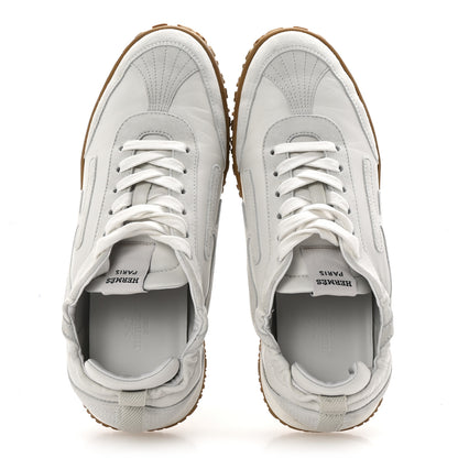 Hermes Nappa Suede Goatskin Jet Sneakers 38 White 2 of 10