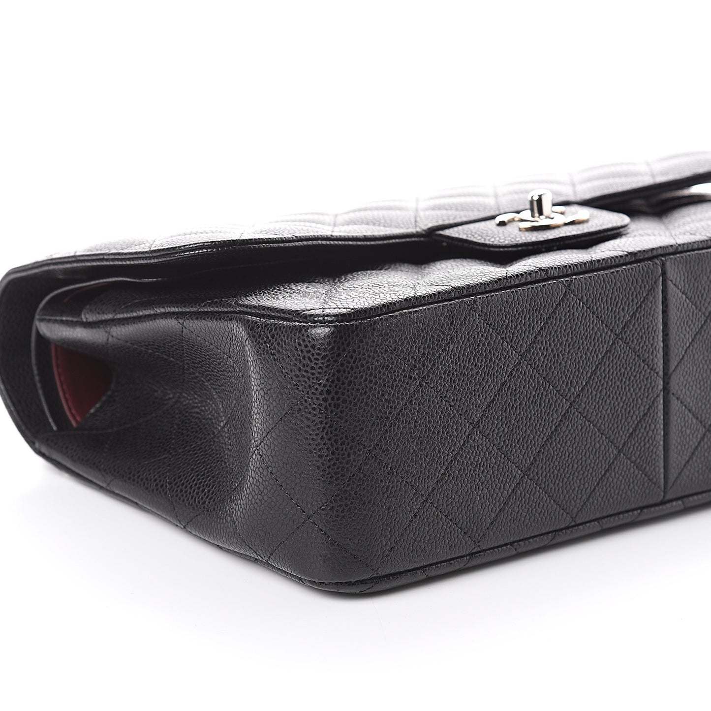 Caviar Quilted Jumbo Double Flap Black