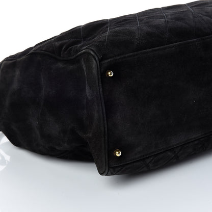 Chanel Suede Quilted XL Weekender Bag Black 5 of 21