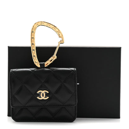 Chanel Lambskin Quilted CC Hook Card Holder Black 9 of 9