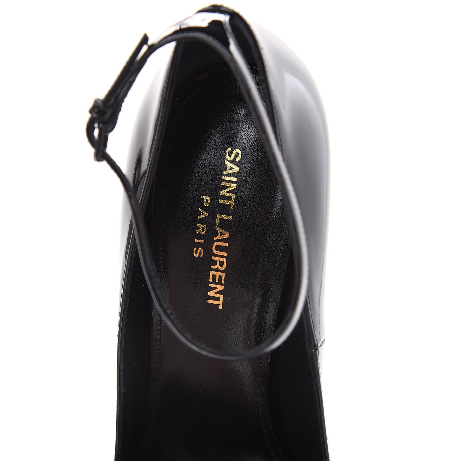 Saint Laurent Patent Opyum Appelle Moi Ankle Strap Pump 39 Black 6 of 10