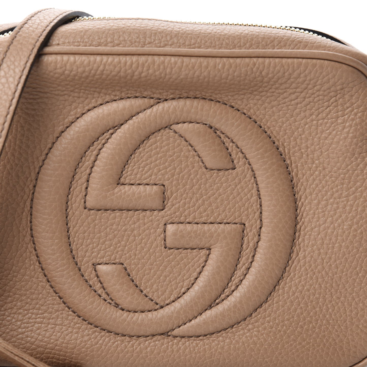 Pebbled Calfskin Small Soho Disco Bag Rose Beige