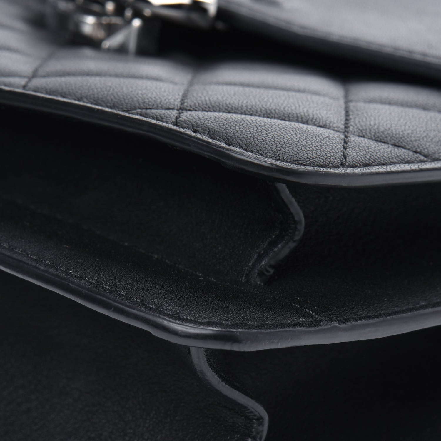 Chanel Goatskin Quilted Large CC Box Flap Black 14 of 21