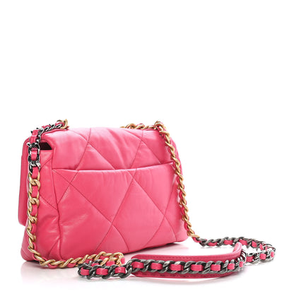 Chanel Goatskin Quilted Medium Chanel 19 Flap Pink 3 of 9