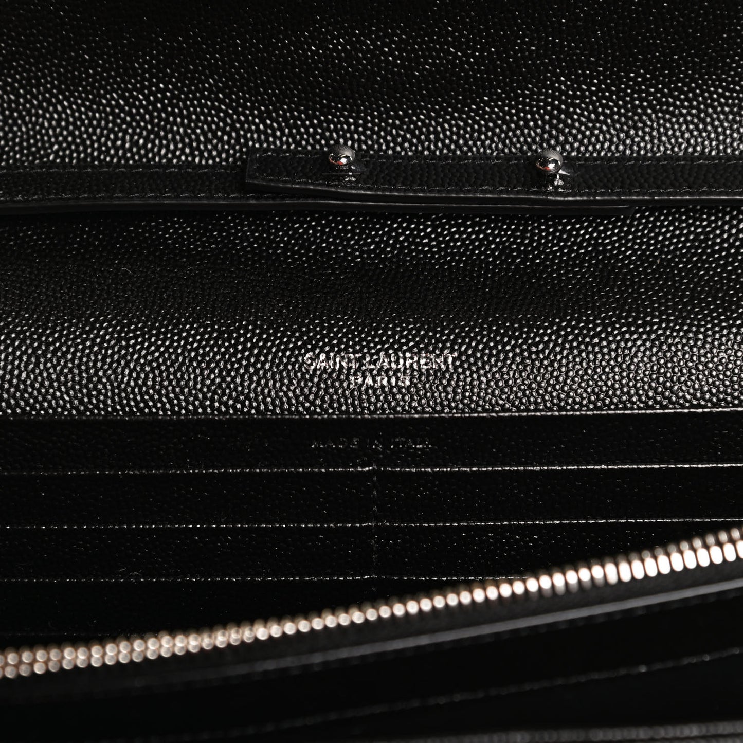 Grain De Poudre Mixed Matelasse Triquilt Monogram Chain Wallet Black