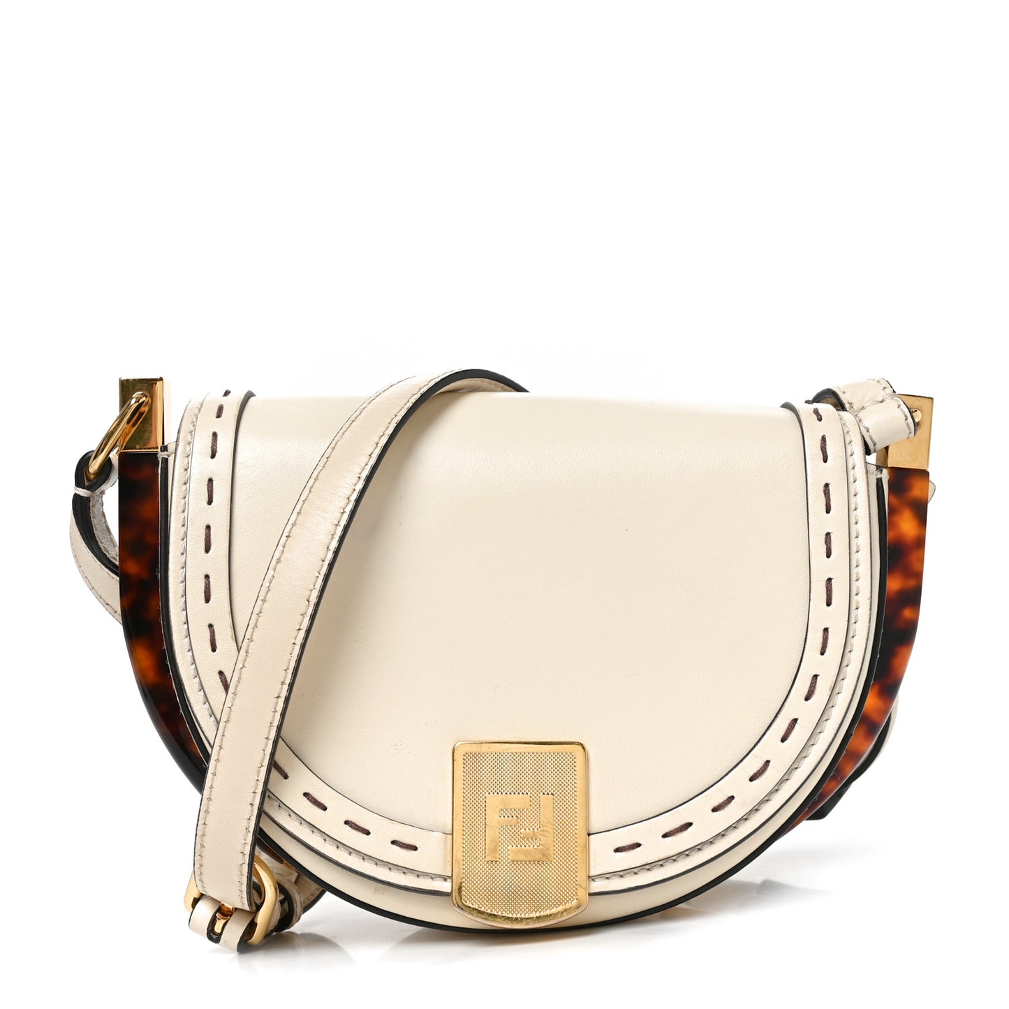 Vitello King Plexiglass Moonlight Shoulder Bag White Ice