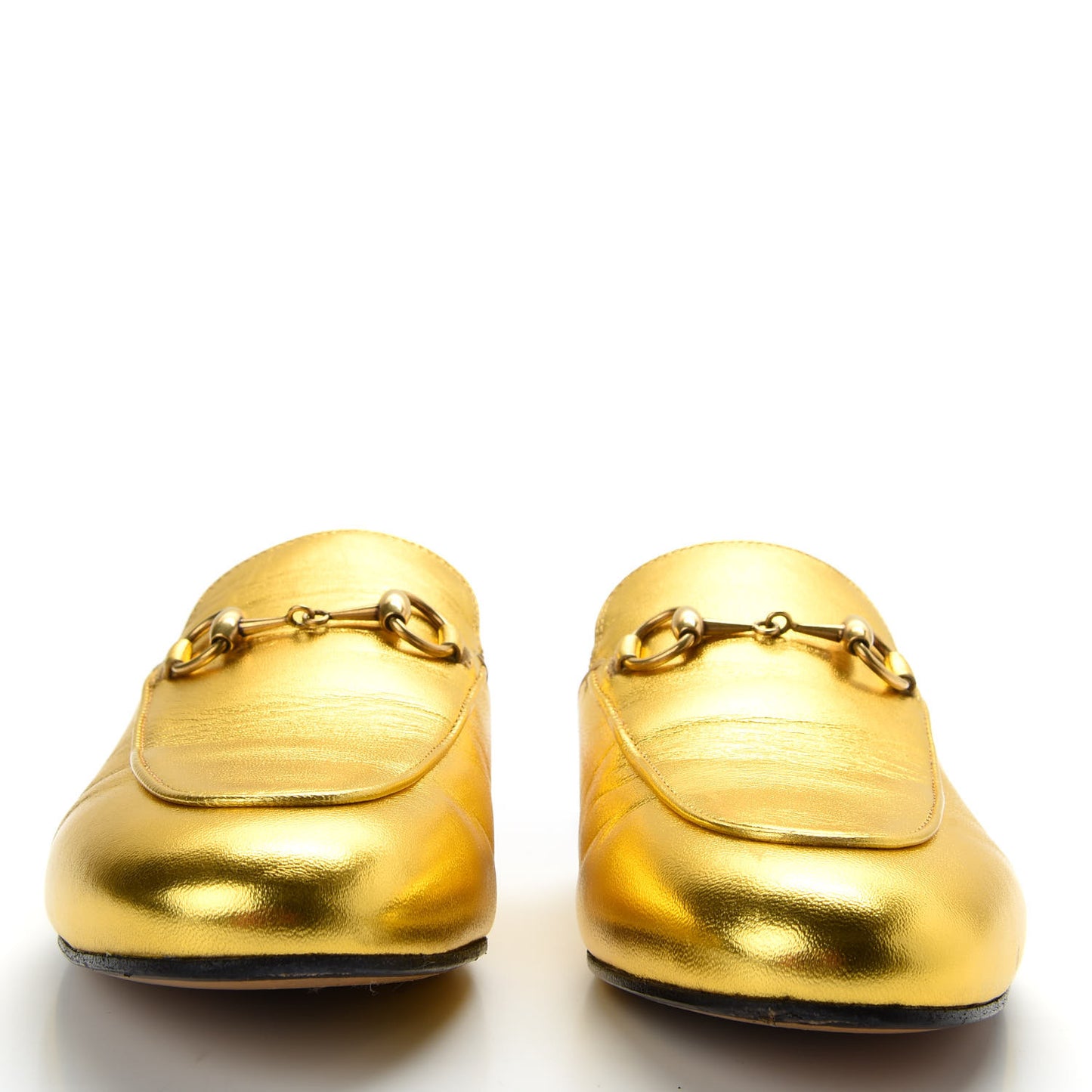 Metallic Nappa Womens Princetown Slippers 37.5 Gold