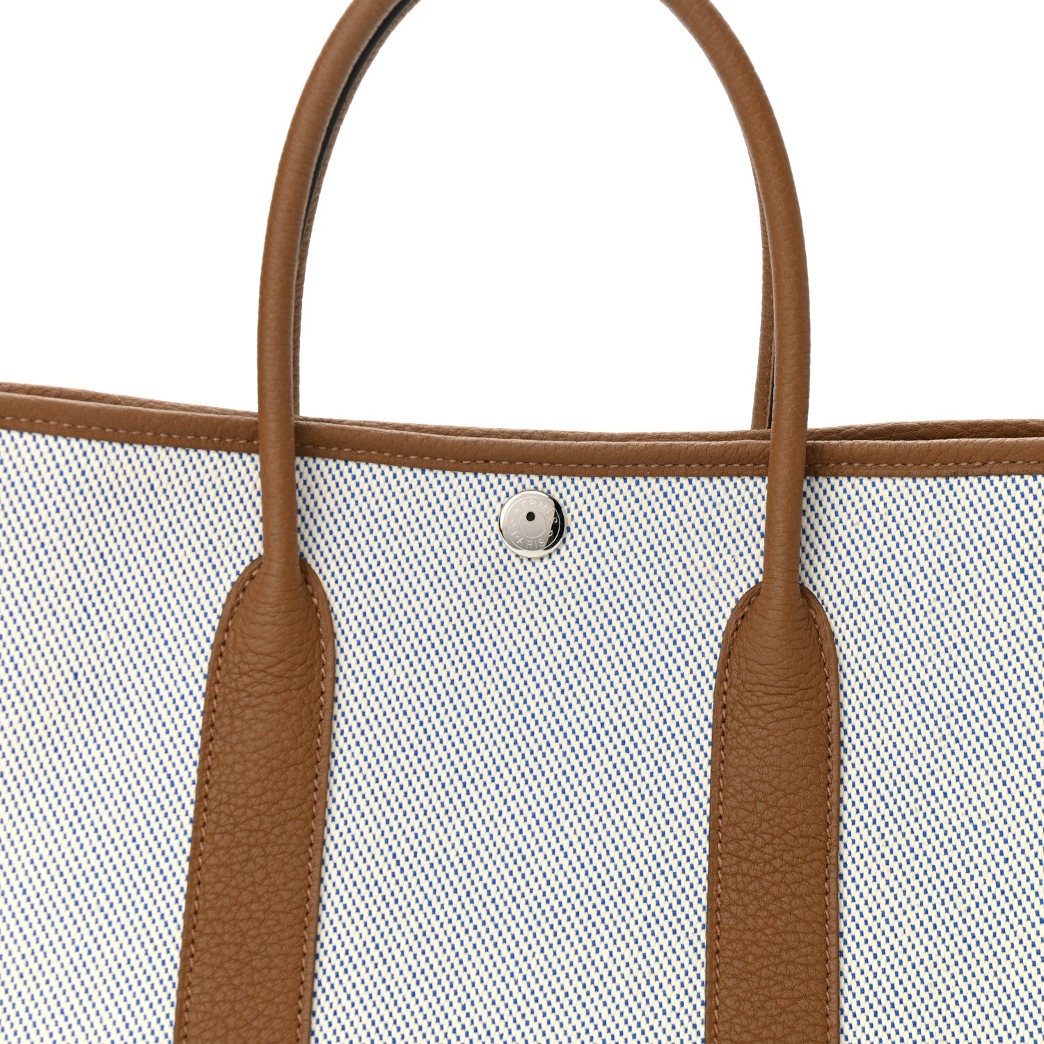 Hermes Twill H Negonda Garden Party 30 TPM Tote Ecru Alezan Bleu Bill 8 of 10