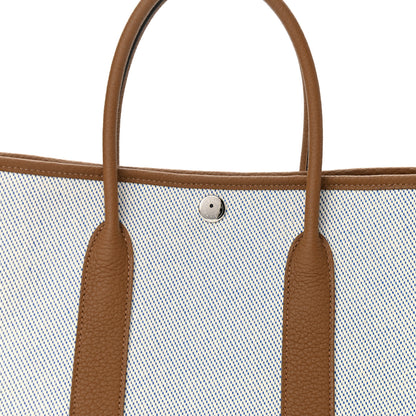 Hermes Twill H Negonda Garden Party 30 TPM Tote Ecru Alezan Bleu Bill 8 of 10