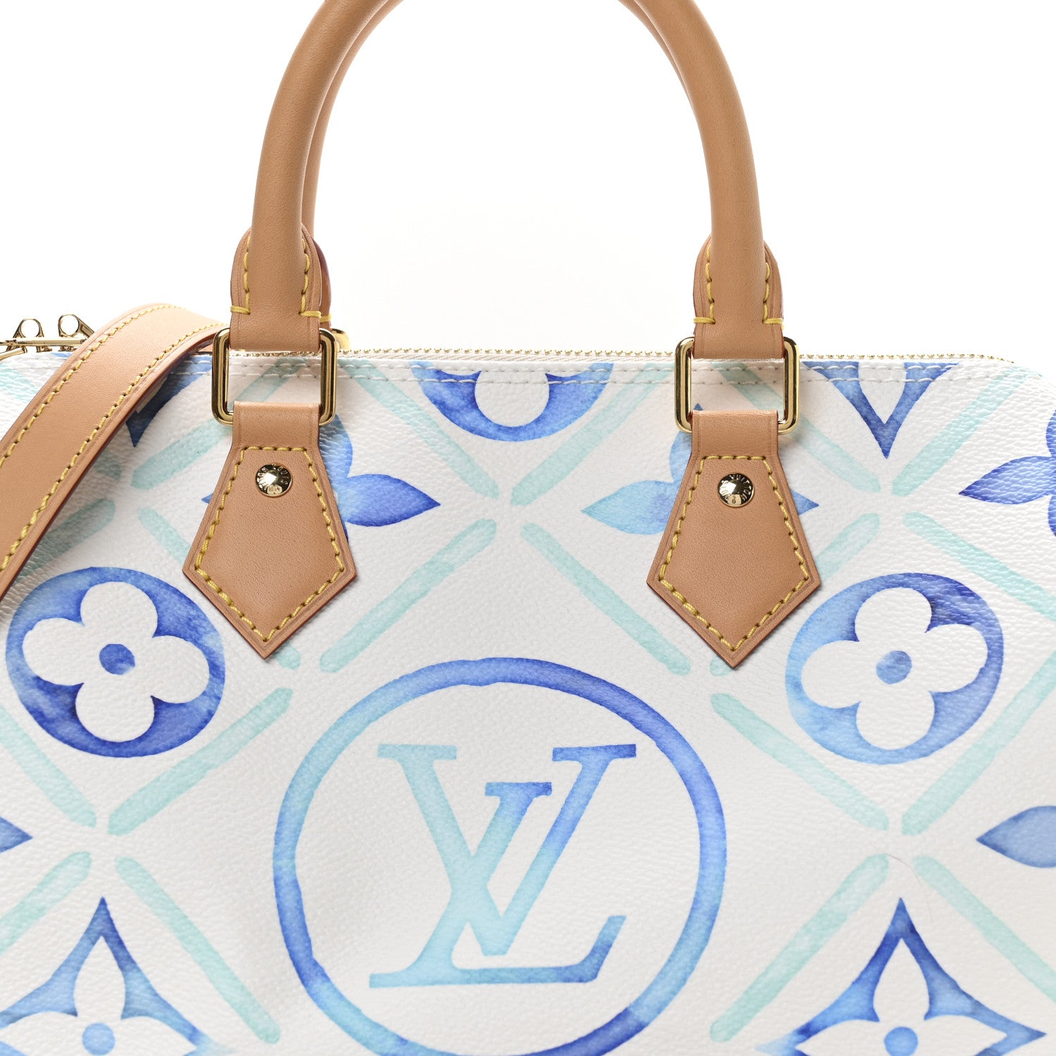 Louis Vuitton Monogram Tiles By The Pool Speedy Bandouliere 25 Lagoon Blue 7 of 9