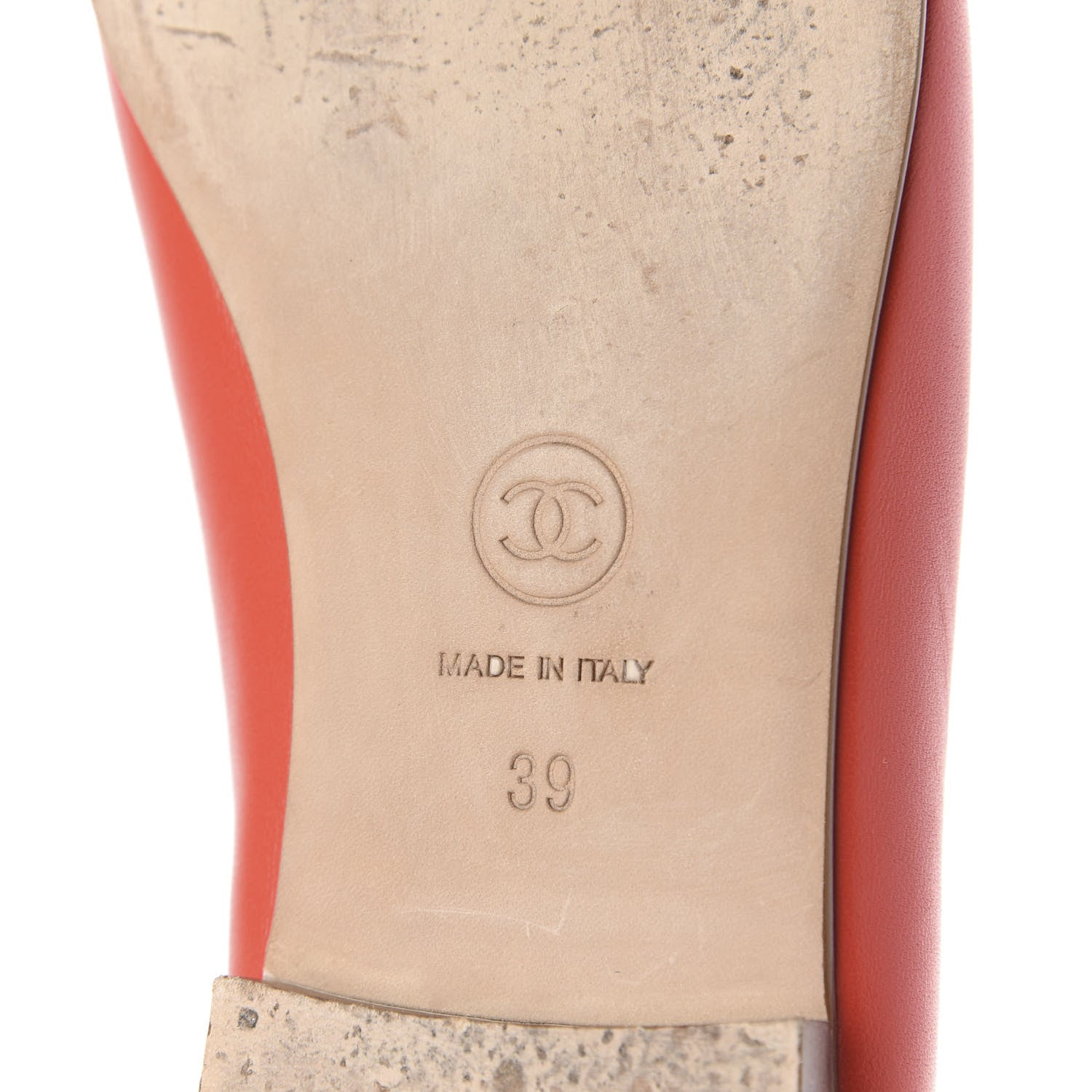 Chanel Lambskin Cap Toe Ballerina Flats 39 Red 10 of 11