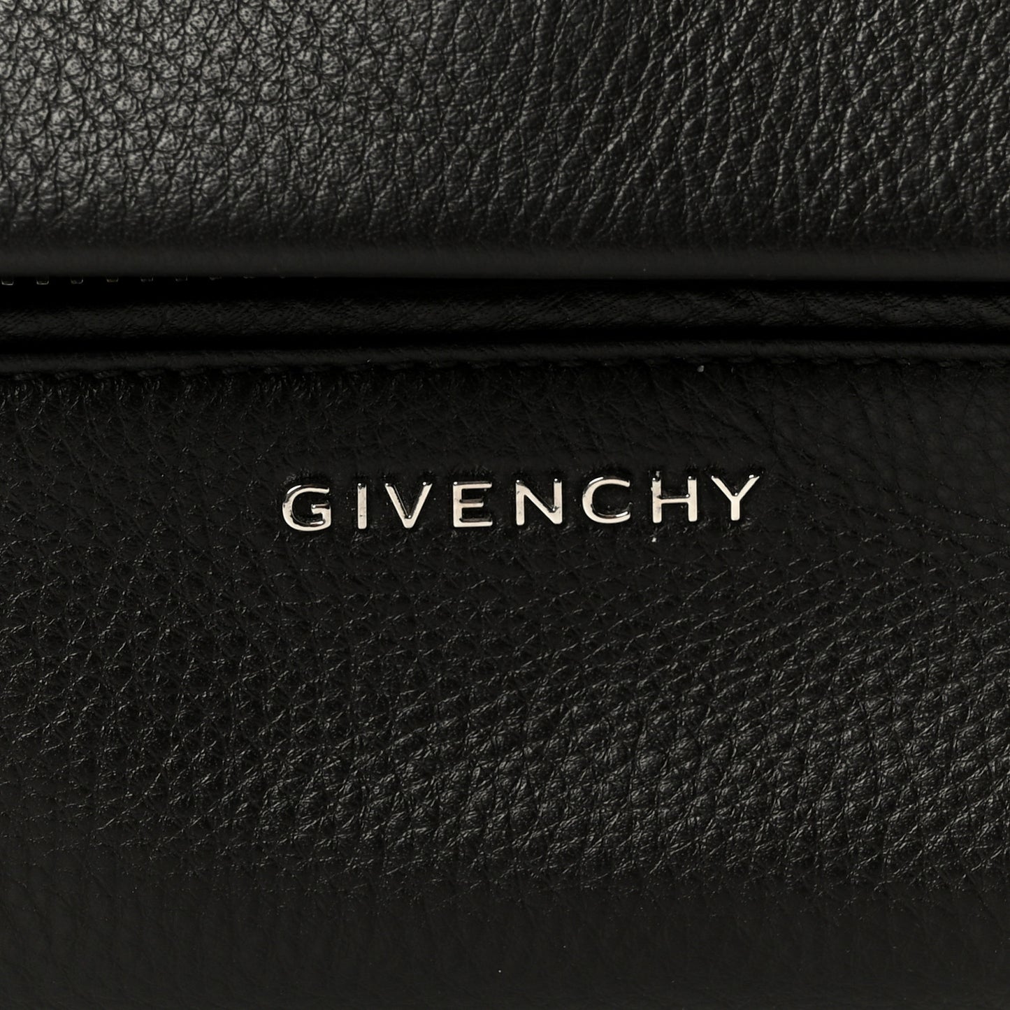 Waxy Grained Calfskin Mini Pandora Pure Flap Bag Black