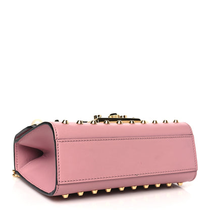 Gucci Calfskin Studded Small Padlock Shoulder Bag Carmine Rose 4 of 13
