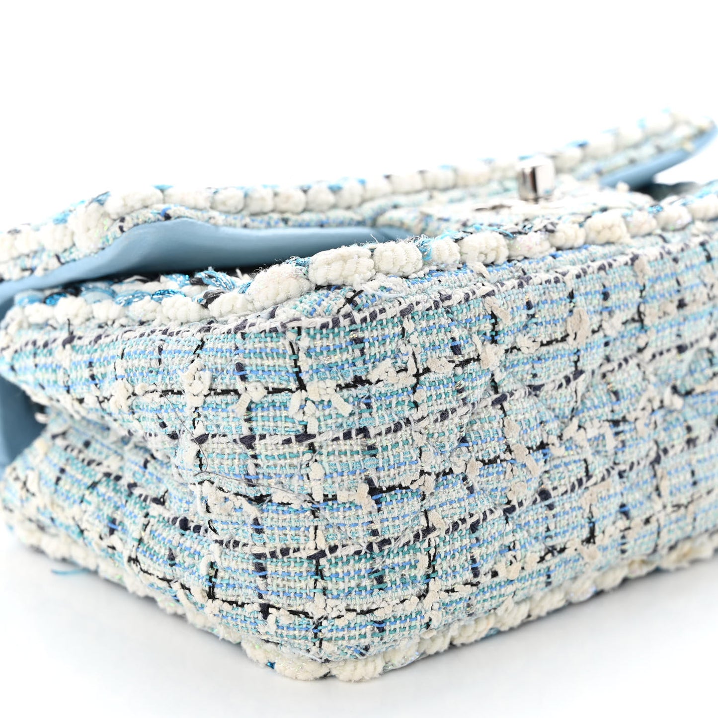 Tweed Braid Mini Flap Blue White Navy