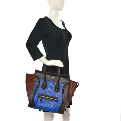 Celine Python Mini Tri-Color Luggage Cobalt 2 of 9