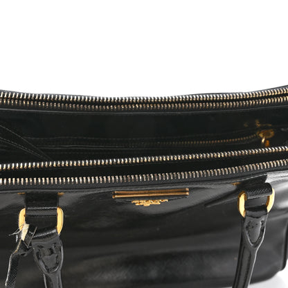Prada Saffiano Vernice Medium Galleria Double Zip Tote Black 16 of 17