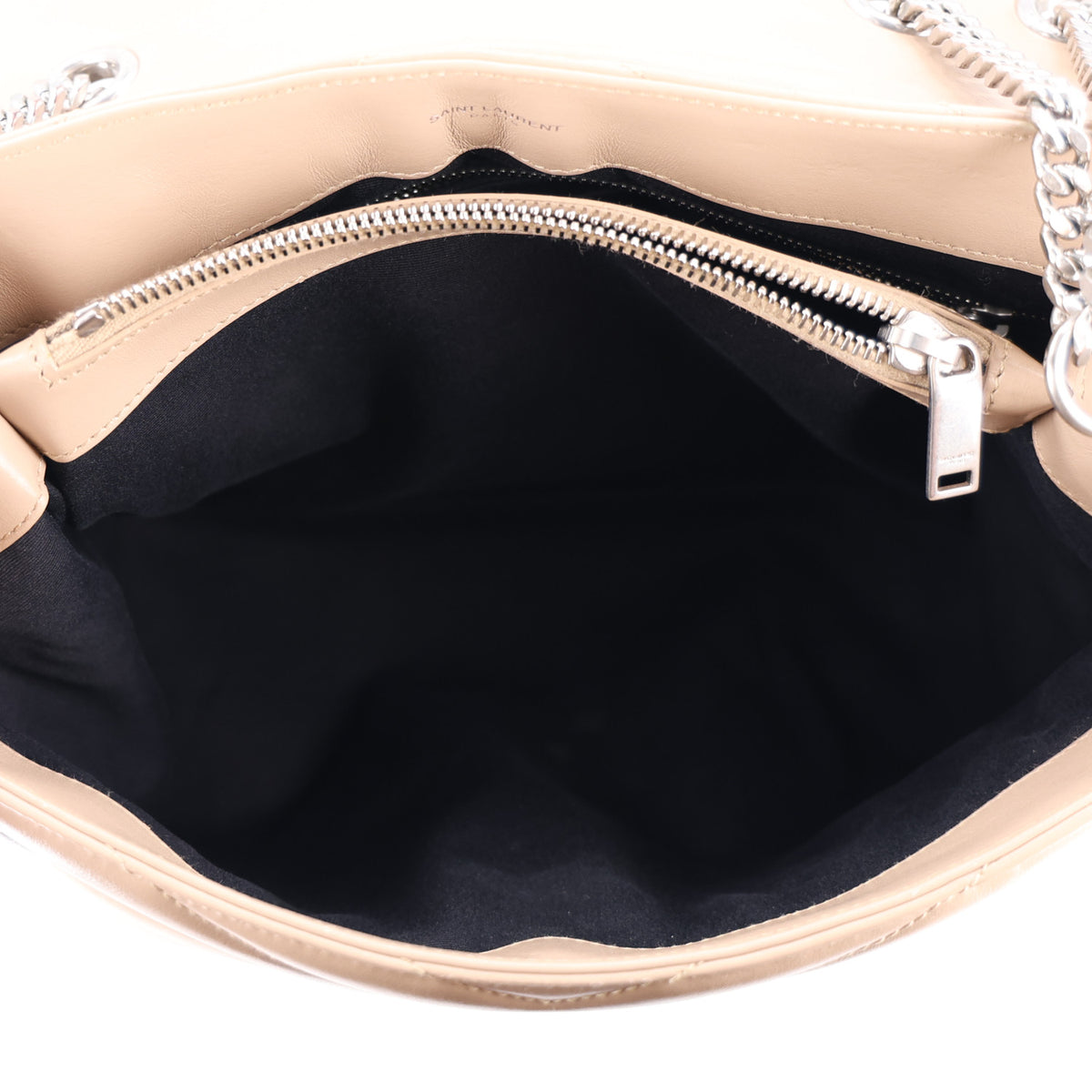 Saint Laurent Calfskin Y Quilted Monogram Medium Loulou Chain Satchel Nude Powder 5 of 11