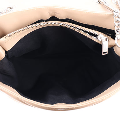 Saint Laurent Calfskin Y Quilted Monogram Medium Loulou Chain Satchel Nude Powder 5 of 11