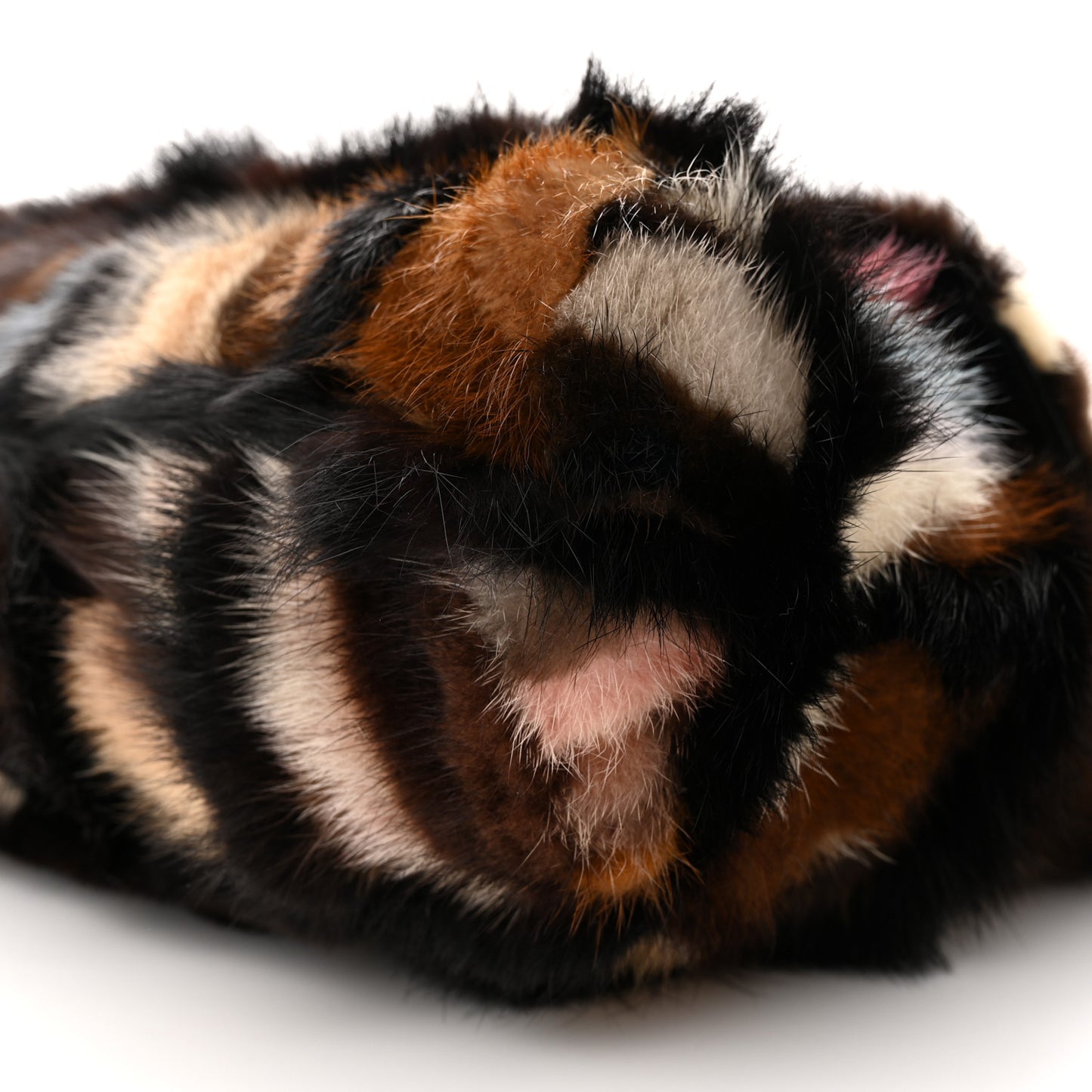 Mink Fur Medium Single Flap Multicolor