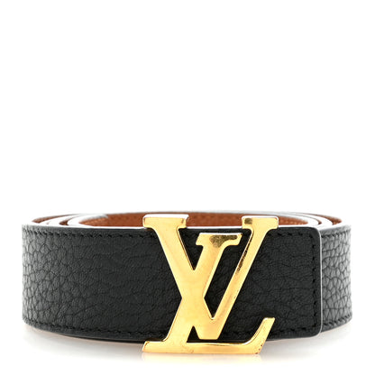Louis Vuitton Taurillon Calfskin 30mm LV Initiales Reversible 80 32 Belt Black 1 of 5