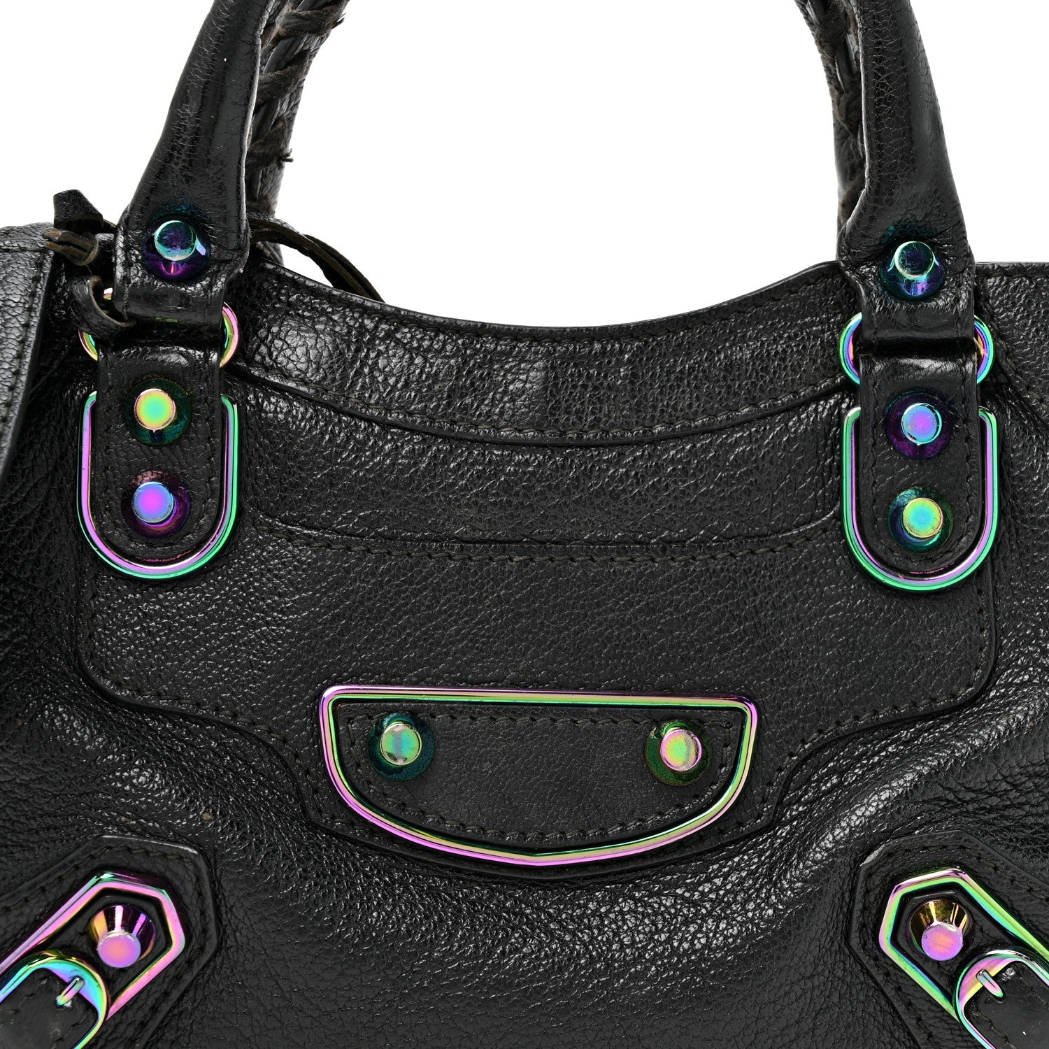 Balenciaga Chevre Gold Metallic Edge Hardware Mini City Black 9 of 13