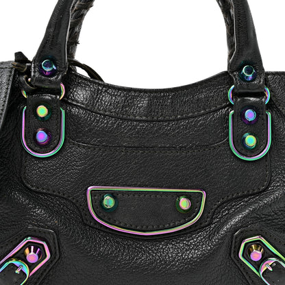 Balenciaga Chevre Gold Metallic Edge Hardware Mini City Black 9 of 13