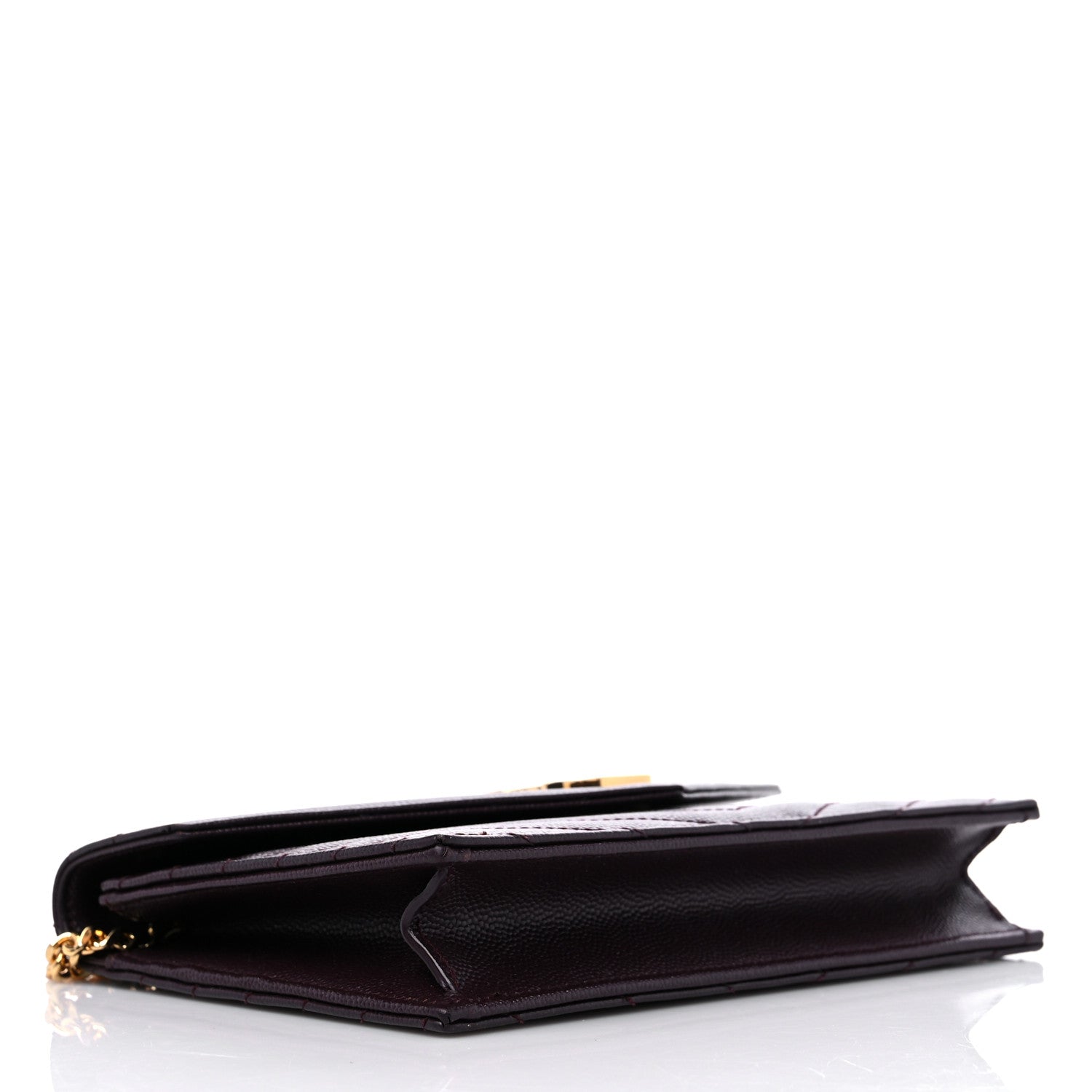 Saint Laurent Grain De Poudre Matelasse Chevron Monogram Envelope Chain Wallet Rogue Legion 4 of 12