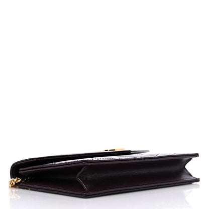 Saint Laurent Grain De Poudre Matelasse Chevron Monogram Envelope Chain Wallet Rogue Legion 4 of 12
