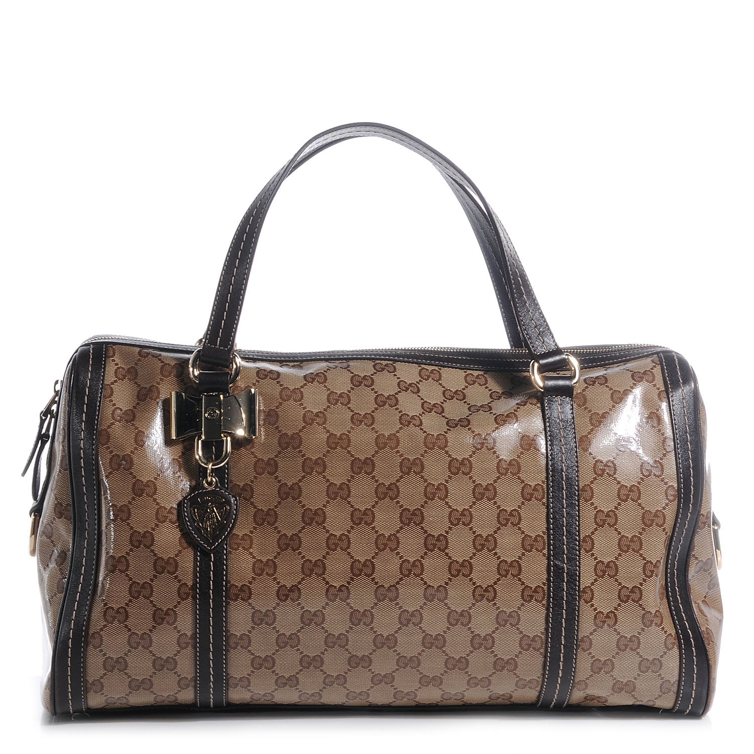 Gucci Crystal Monogram Large Duchessa Boston Dark Brown 1 of 9