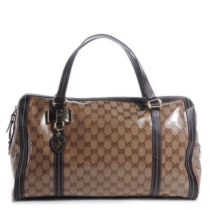 Gucci Crystal Monogram Large Duchessa Boston Dark Brown 1 of 9