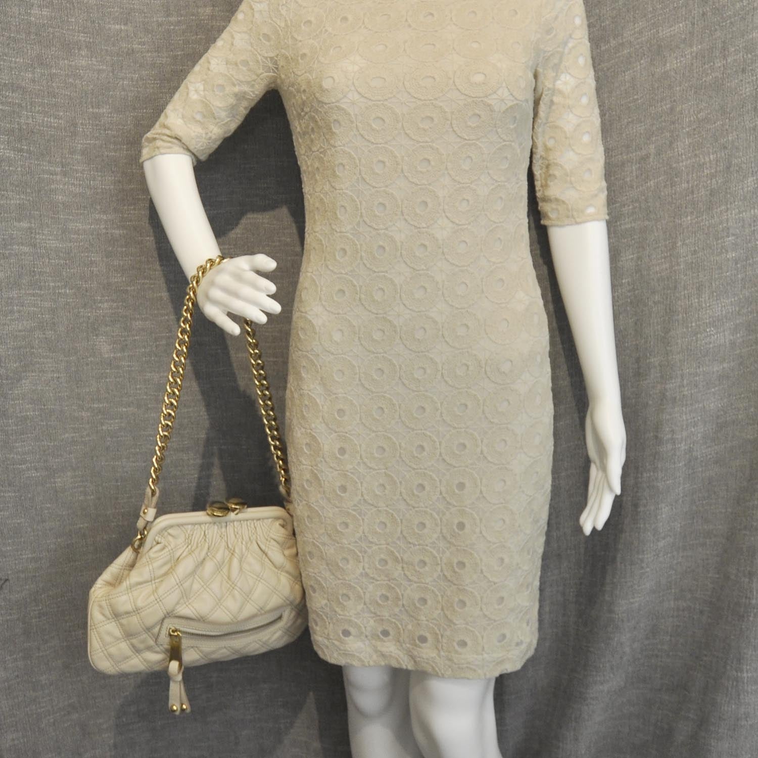 Marc Jacobs Leather Quilted Little Stam Ivory 2 of 9