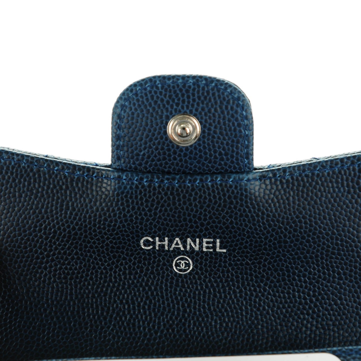 Caviar Quilted Card Holder Blue