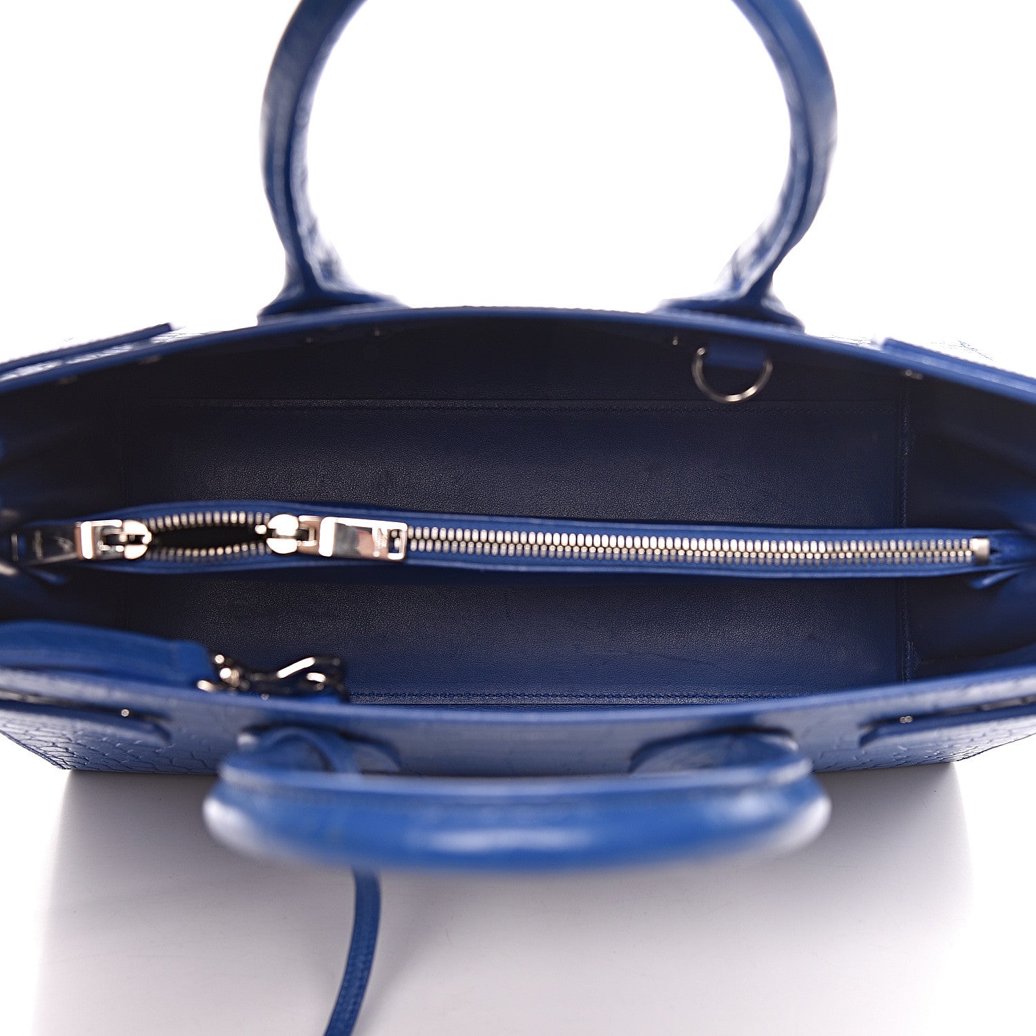 Saint Laurent Calfskin Crocodile Embossed Small Sac De Jour Royal Blue 6 of 18