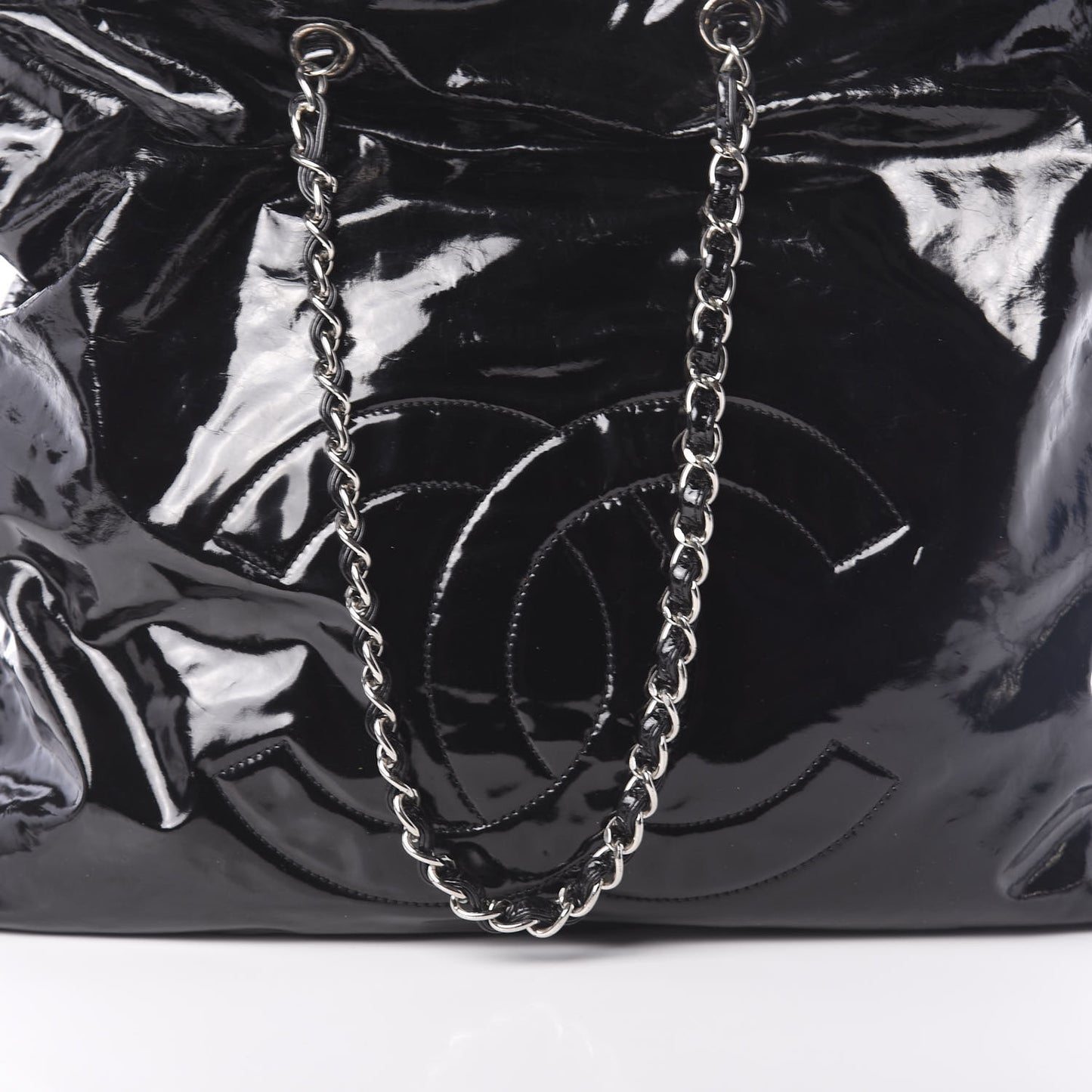 Patent Bonbons Shopper Tote Black